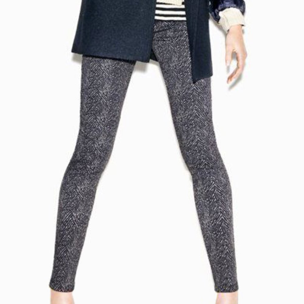 Loft Corduroy Herringbone Feather Print Skinny Pants Size 25 0 XS